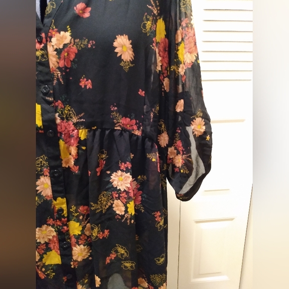 Torrid Georgette High-low Babydoll Button Up Blouse. Torrid size 4 (26w) - Picture 6 of 9